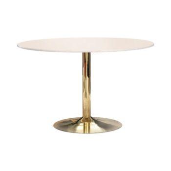 Kella Round Dining Table Natural Marble and Gold by Coaster Furniture