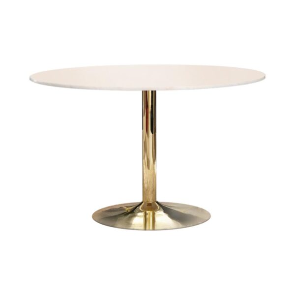 Kella Round Dining Table Natural Marble and Gold by Coaster Furniture 4