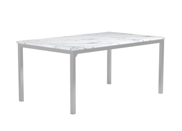 Athena Rectangle Dining Table with Marble Top Chrome by Coaster Furniture 4