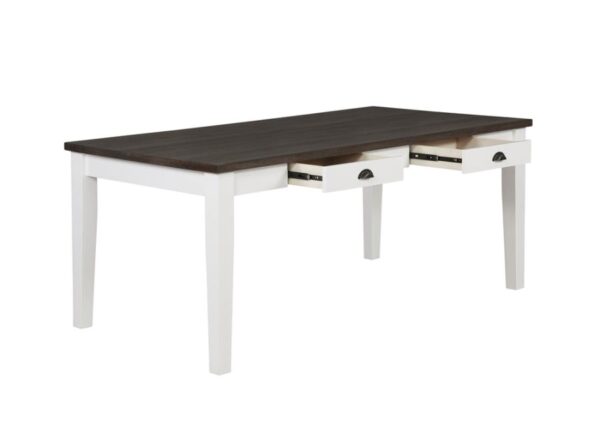 Kingman 4-drawer Dining Table Espresso and White by Coaster Furniture 4