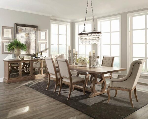 Brockway Cove Trestle Dining Table Barley Brown by Coaster Furniture 4