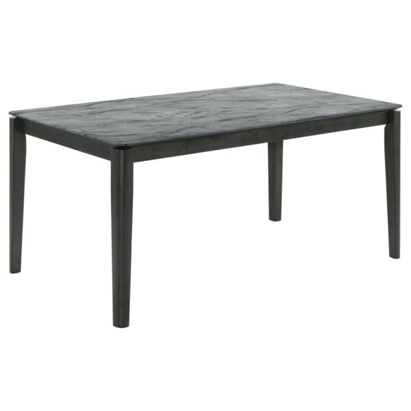 Stevie Rectangular Dining Table with Faux Marble Top In Gray by Coaster Furniture 4