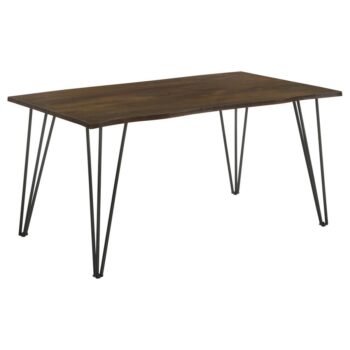 Topeka Live-edge Dining Table Mango Cocoa and Gunmetal by Coaster Furniture