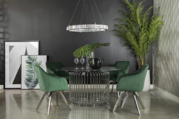 Veena Round Dining Table Base Chrome by Coaster Furniture 4