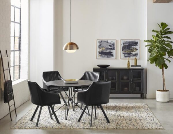 Rennes Round Table Black and Gunmetal by Coaster Furniture 4