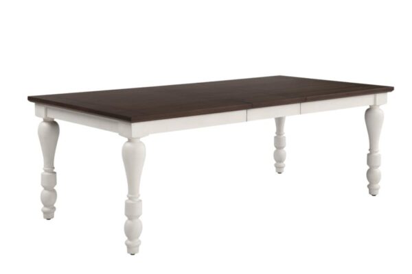 Madelyn Dining Table with Extension Leaf Dark Cocoa and Coastal White by Coaster Furniture 4