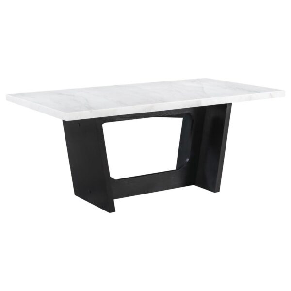 Osborne Trestle Base Marble Top Dining Table Espresso and White by Coaster Furniture 4