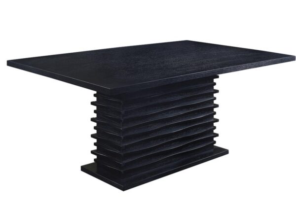 Stanton Rectangle Pedestal Dining Table Black by Coaster Furniture 4