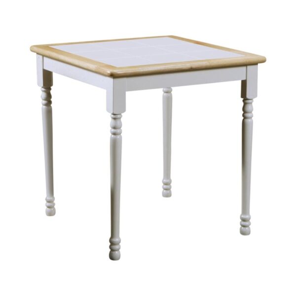 Square Top Dining Table Natural Brown and White by Coaster Furniture 4