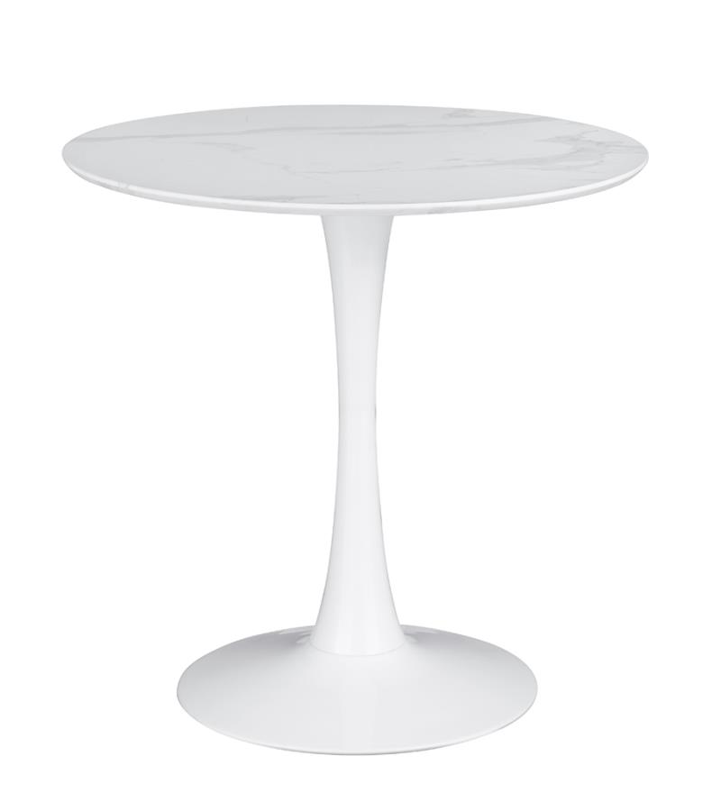 Arkell 30-inch Round Pedestal Dining Table White by Coaster Furniture