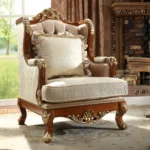 Luxury Brown & Beige Victorian 3Pcs Traditional Sofa Set HD-821 By Homey - Image 2