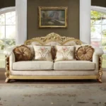Luxury Brown & Beige Victorian 3Pcs Traditional Sofa Set HD-821 By Homey - Image 3