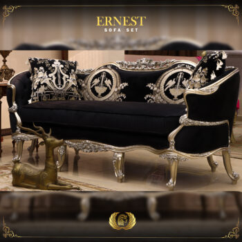 Handmade Ernest Black Silver Loveseat