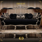 Handmade Ernest Black Silver Sofa 7