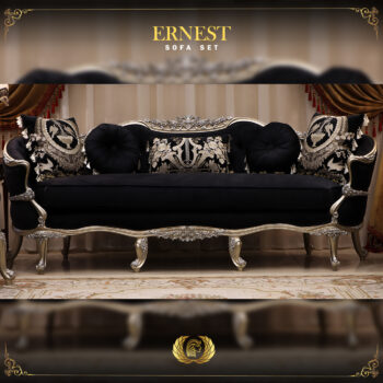 Handmade Ernest Black Silver Sofa