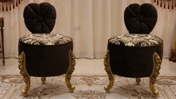 Handmade Norco Brown Gold Stool 4