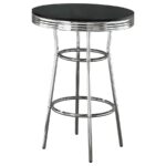 Theodore Round Bar Table Black and Chrome 2405 By Coaster Furniture 10