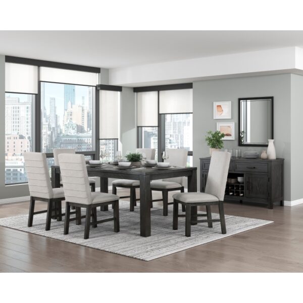 Wire brushed antiqued black Orem Collection Dining Table By Homelegance 9