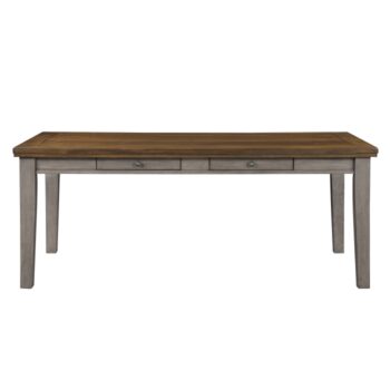 Cherry and gray Tigard Collection Dining Table By Homelegance