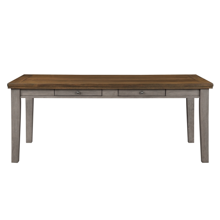 Cherry and gray Tigard Collection Dining Table By Homelegance