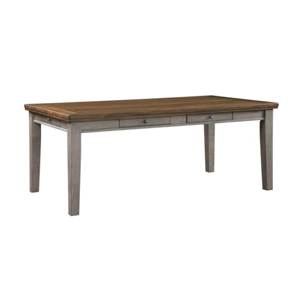 Cherry and gray Tigard Collection Dining Table By Homelegance 12