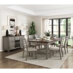 Cherry and gray Tigard Collection Dining Table By Homelegance 24