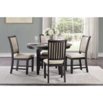 Brown and black Asher Collection Dining Table By Homelegance 18