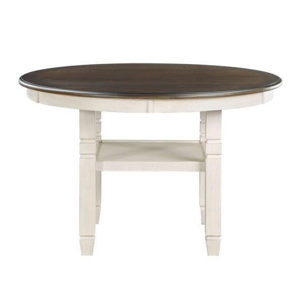 Brown and antique white Asher Collection Dining Table By Homelegance 8