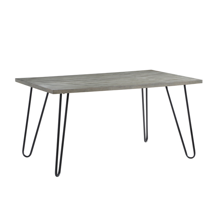 Light gray wood and black metal Keene Collection Dining Table By Homelegance