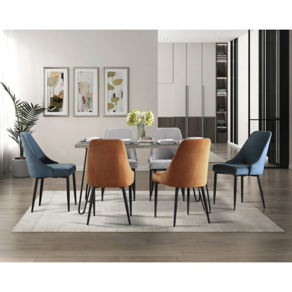 Light gray wood and black metal Keene Collection Dining Table By Homelegance 13