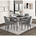 Light gray wood and black metal Keene Collection Dining Table By Homelegance Dining Room Furniture Mobilia Cleopatra 22 Light gray wood and black metal Keene Collection Dining Table By Homelegance 22