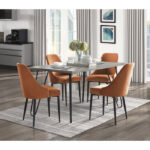 Light gray wood and black metal Keene Collection Dining Table By Homelegance Dining Room Furniture Mobilia Cleopatra 23 Light gray wood and black metal Keene Collection Dining Table By Homelegance 23