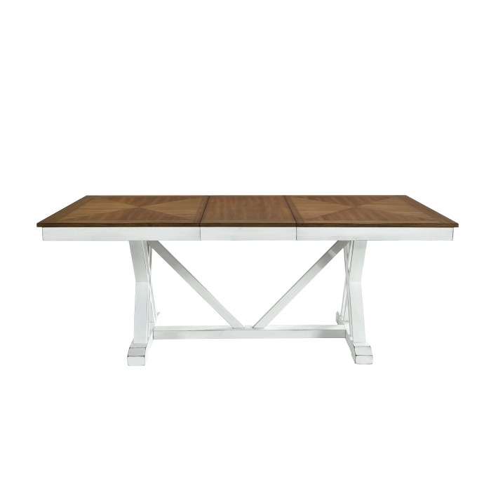 Oak and White Brunson Collection Dining Table By Homelegance