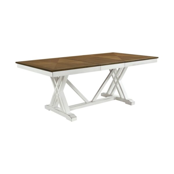 Oak and White Brunson Collection Dining Table By Homelegance 10