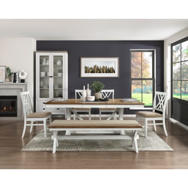 Oak and White Brunson Collection Dining Table By Homelegance 14