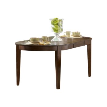 Dark Oak Ameillia Collection Butterfly Leaf Dining Table By Homelegance