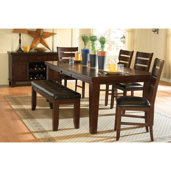 Dark Oak Ameillia Collection Butterfly Leaf Dining Table By Homelegance 13