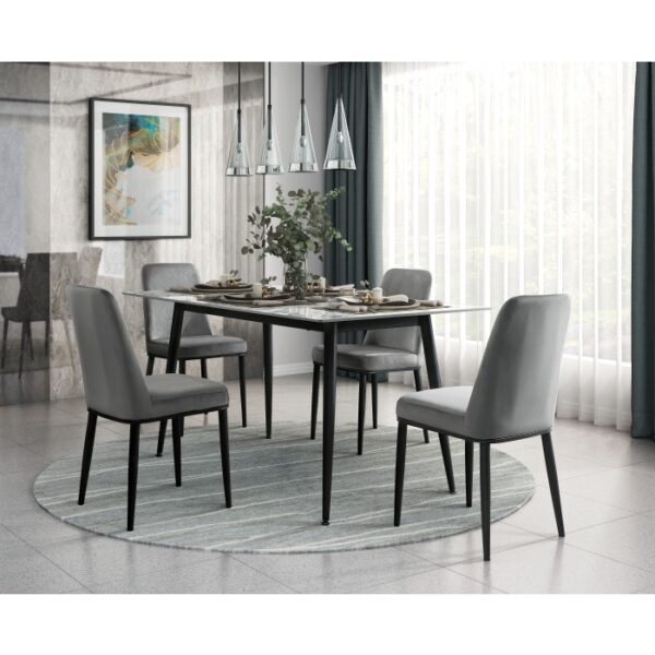 Black Metal Salerno Collection Dining Table By Homelegance 7