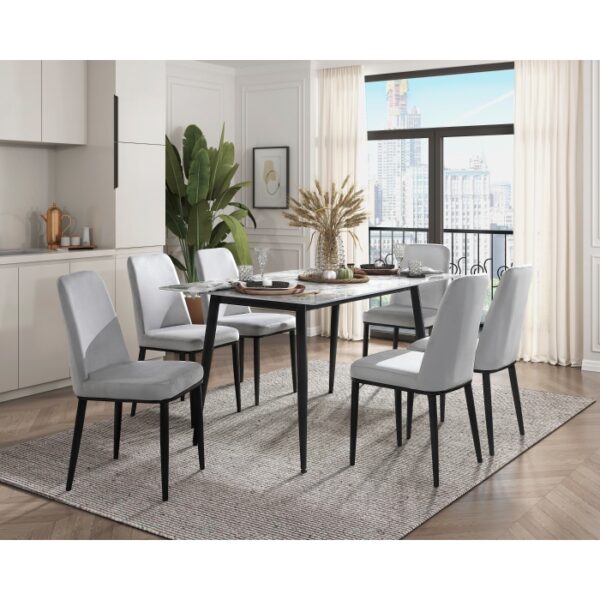 Black Metal Salerno Collection Dining Table By Homelegance 8