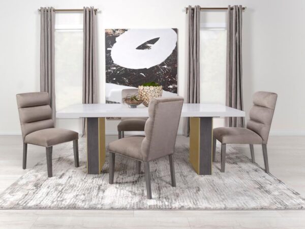 Carla Rectangular Dining Table with Cultured Carrara Marble Top White and Gold 106651 By Coaster Furniture 22