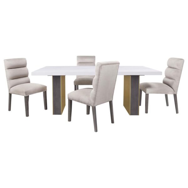 Carla Rectangular Dining Table with Cultured Carrara Marble Top White and Gold 106651 By Coaster Furniture 20