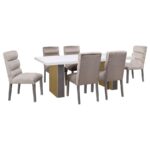 Carla Rectangular Dining Table with Cultured Carrara Marble Top White and Gold 106651 By Coaster Furniture 31