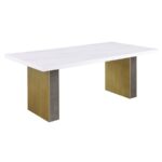 Carla Rectangular Dining Table with Cultured Carrara Marble Top White and Gold 106651 By Coaster Furniture 25