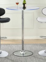 Thea LED Bar Table Chrome and Clear 122400 By Coaster Furniture Bar & Stool Mobilia Cleopatra 13 Thea LED Bar Table Chrome and Clear 122400 By Coaster Furniture 13
