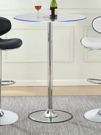 Thea LED Bar Table Chrome and Clear 122400 By Coaster Furniture