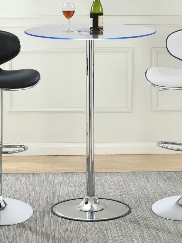 Thea LED Bar Table Chrome and Clear 122400 By Coaster Furniture 8