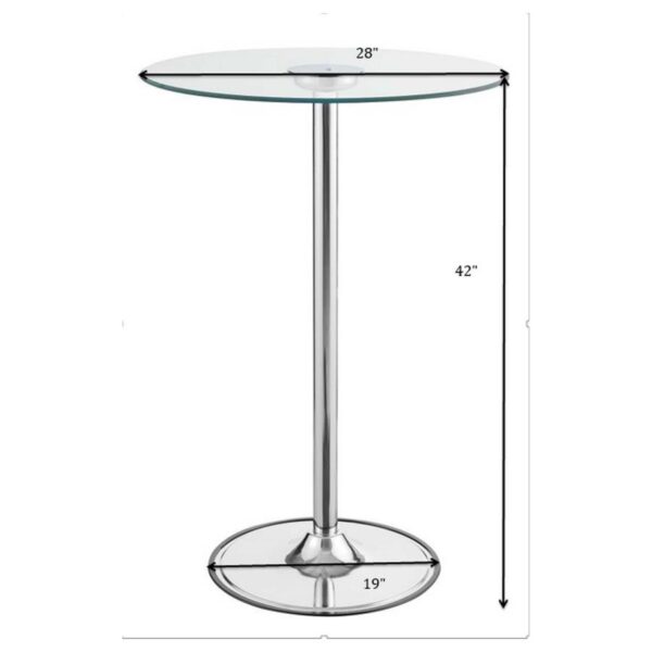 Thea LED Bar Table Chrome and Clear 122400 By Coaster Furniture 12