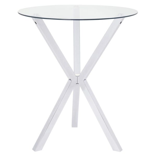 Denali Round Glass Top Bar Table Chrome 100186 By Coaster Furniture 8