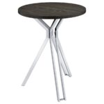 Edgerton Round Wood Top Bar Table Dark Oak and Chrome 183131 By Coaster Furniture Bar & Stool Mobilia Cleopatra 18 Edgerton Round Wood Top Bar Table Dark Oak and Chrome 183131 By Coaster Furniture 18