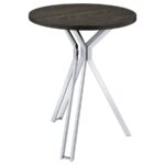 Edgerton Round Wood Top Bar Table Dark Oak and Chrome 183131 By Coaster Furniture Bar & Stool Mobilia Cleopatra 19 Edgerton Round Wood Top Bar Table Dark Oak and Chrome 183131 By Coaster Furniture 19
